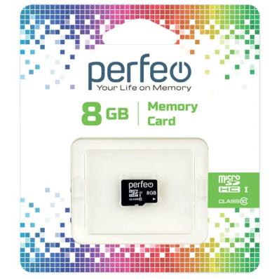 Карта памяти Perfeo microSD  8GB High-Capacity (Class 10) без адаптера