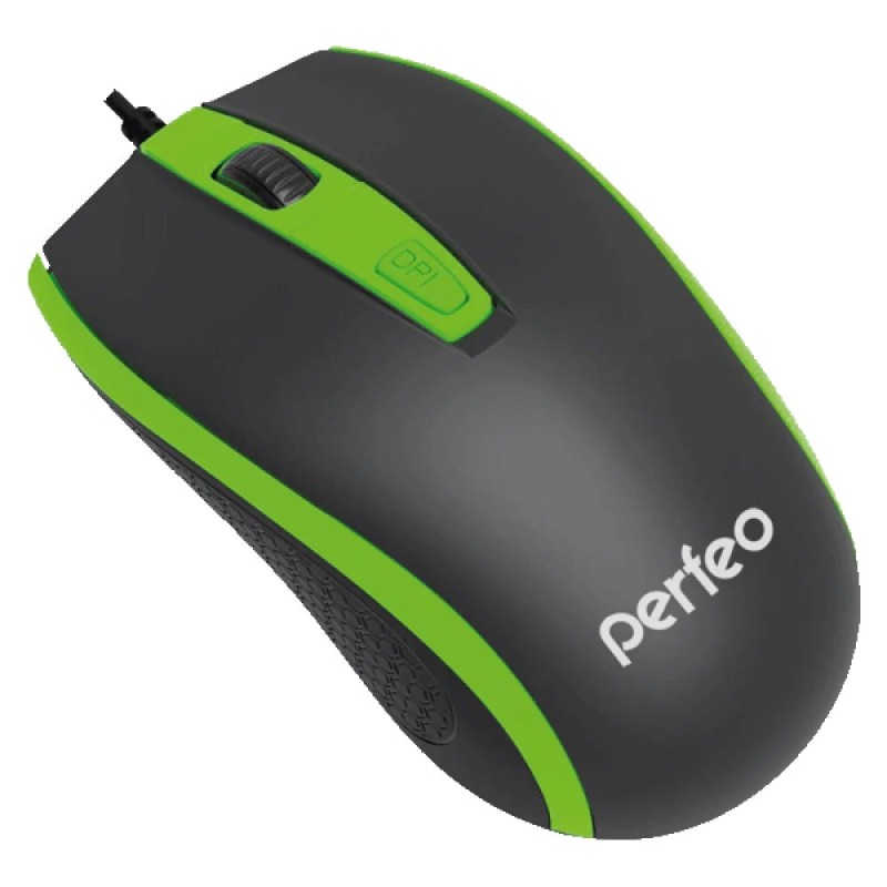Мышь Perfeo оптическая, PROFIL, 4 кн, USB, чёрн-зел