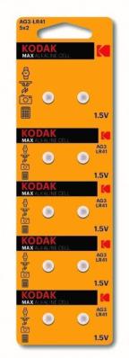 Батарейка Kodak часовая AG03 392 LR736, LR41 [KAG3-10] BL10 3996