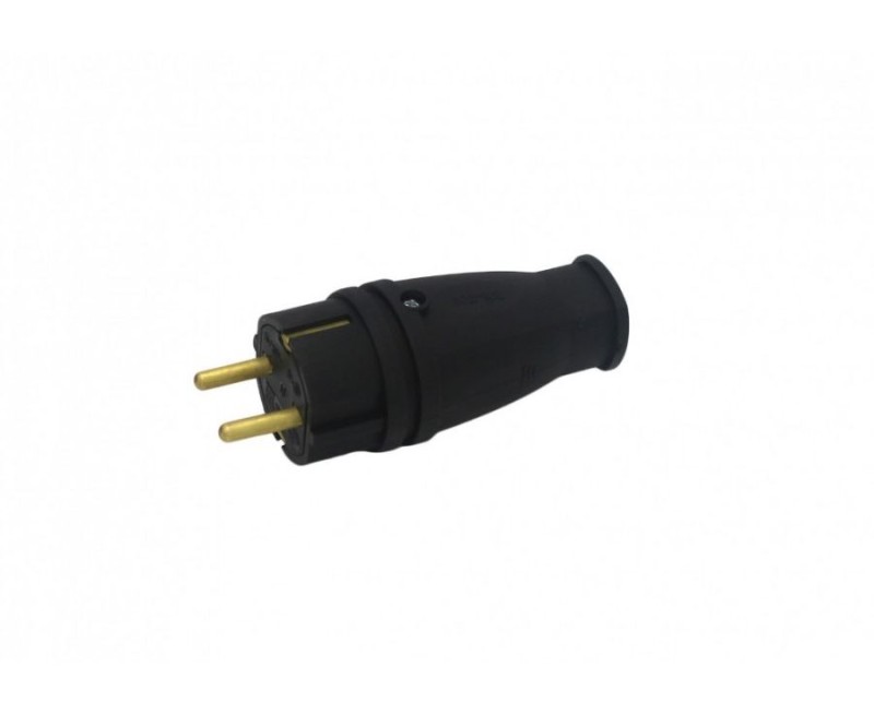 Вилка В16-001 прямая каучук 2Р+РЕ 1х16А 220-240V IP44 Витебск (РБ)