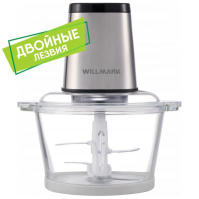 Измельчитель WILLMARK WMC-7288SS чёрный, 500Вт, 2л, 2 скорости, двойные лезвия