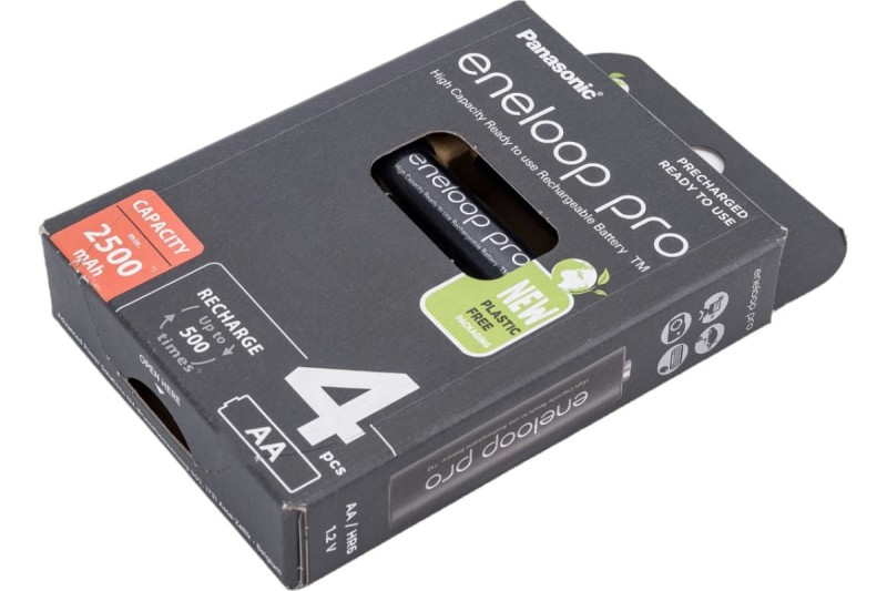 Аккумуляторы Panasonic Eneloop PRO BK-3HCDE/4BE 2500mAh AA R06 BL4 (4 шт.)