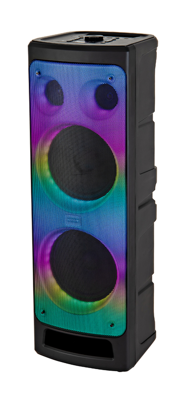 Колонка-Bluetooth Perfeo ПАС ”TOP I” EQ, MP3 USB-microSD, AUX, FM, TWS, подсветка, черн+2 б/п микр