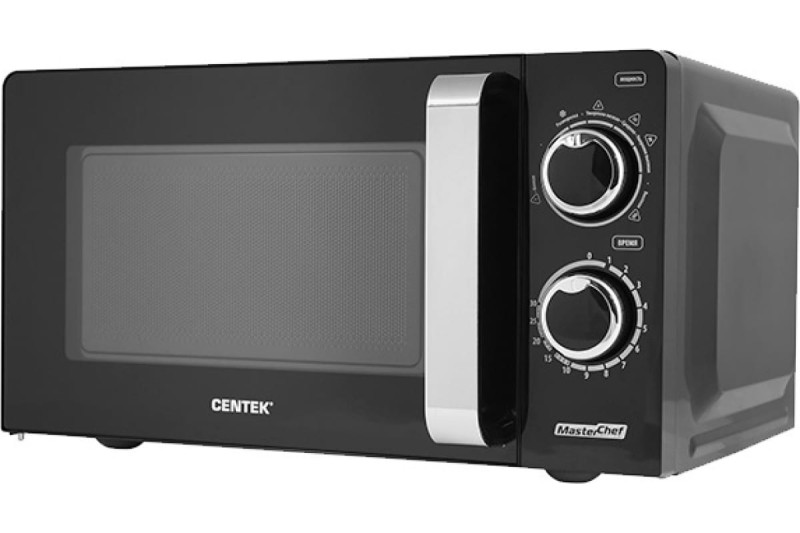 Микроволновая печь CT-1575 Centek 20 л, 700W, механическое управление, 6 режимов, серый/черный