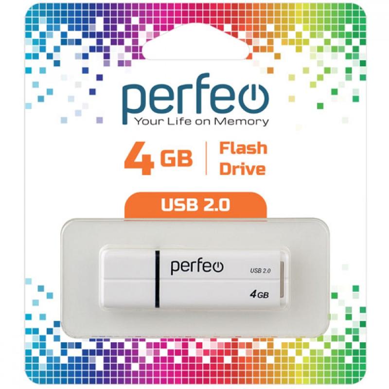 USB 2.0 накопитель Perfeo 4GB C01G2 White