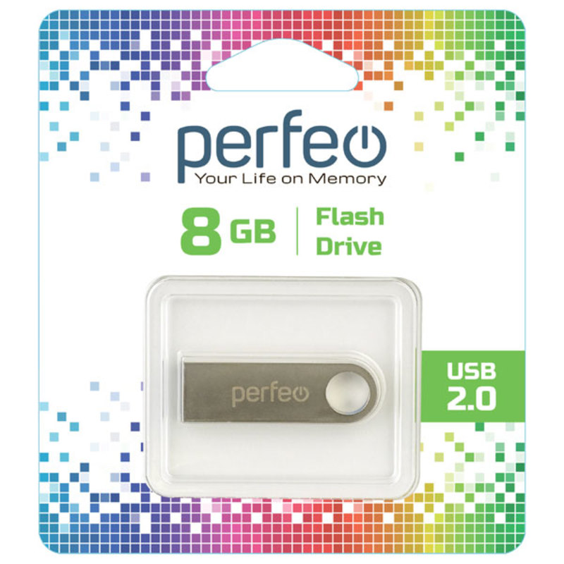 USB 2.0 накопитель Perfeo 8GB M07 Metal Series