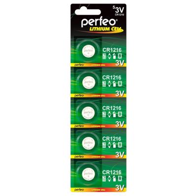 Батарейка Perfeo CR1216/5BL Lithium Cell PF_C4993