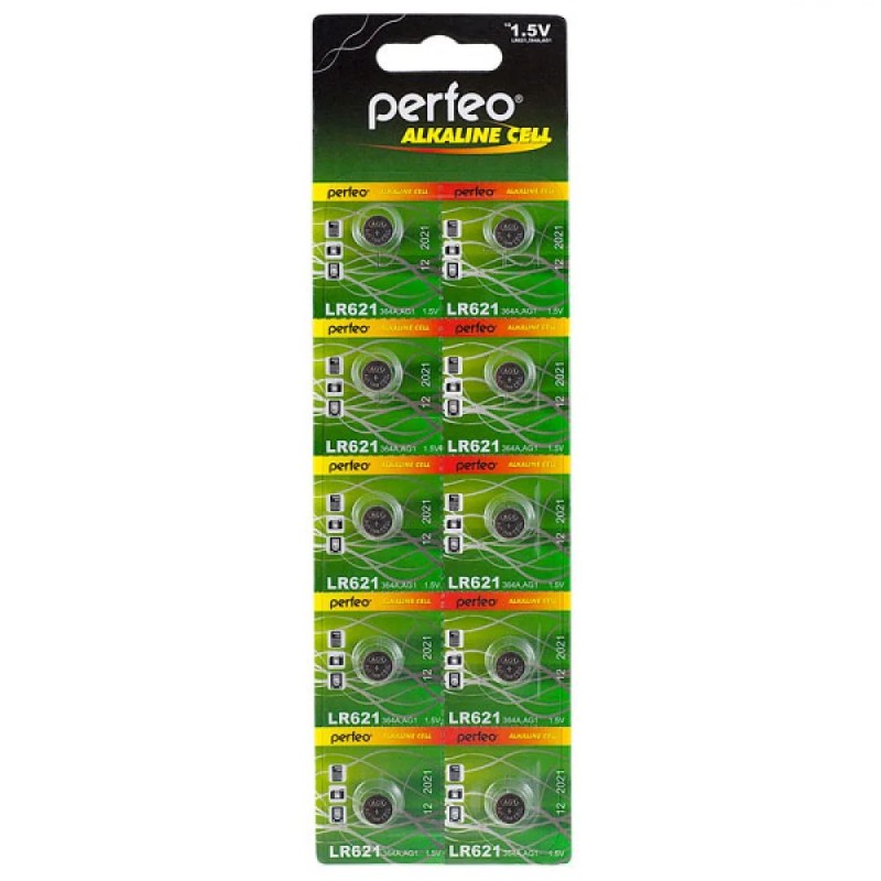 Батарейка Perfeo AG1 LR621/10BL Alkaline Cell PF_4169