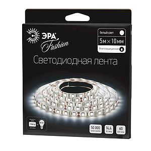 ЭРА Лента св/д 12V 14.4W/m 60Led/m IP65 Холодный белый 5м SMD5050 LS5050-60LED-IP65-W