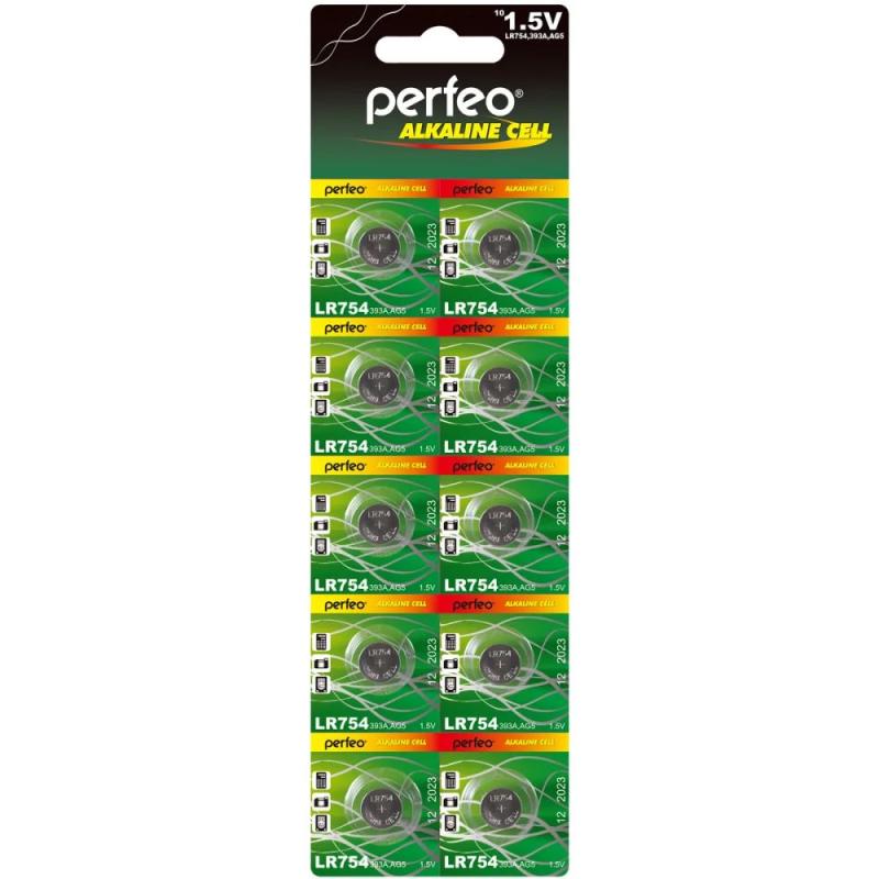 Батарейка Perfeo AG 5 LR754(393A) /10BL Alkaline Cell