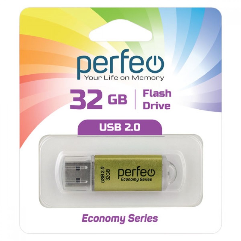 Perfeo USB 32GB E01 Gold economy series