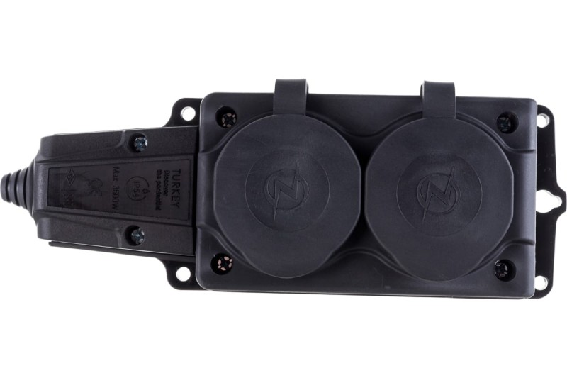 NE-AD колодка ОУ двойная 2 гн. с загл. каучук 2P+PE 1x16A 220-240V IP54 оранж 4112 (Турция)