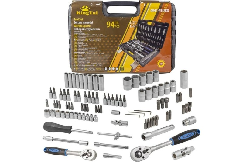 Набор инструментов KingTul 94 пр, 1/2'', 1/4'', 6гр. KT-4941-5EURO 51579