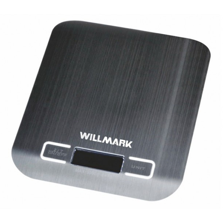 Весы кухонные WILLMARK WKS-312SS макс 5кг. вычет веса тары, индик.перегрузки, подсветка, нерж.сталь