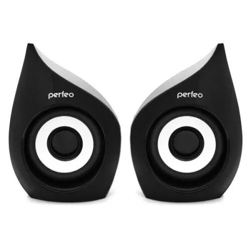 Колонки Perfeo FOCUS 2.0, мощность 2х3 Вт (RMS), черн, USB (БЕЗ УПАКОВКИ)