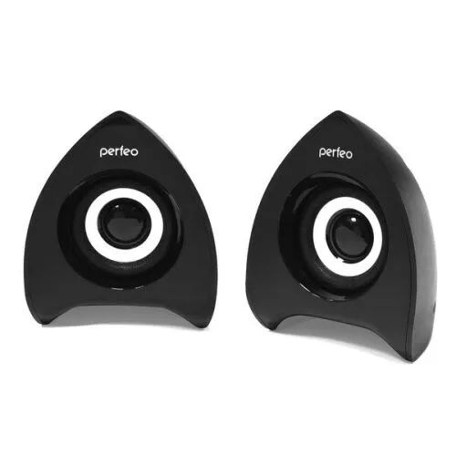Колонки Perfeo FOCUS 2.0, мощность 2х3 Вт (RMS), черн, USB (БЕЗ УПАКОВКИ)