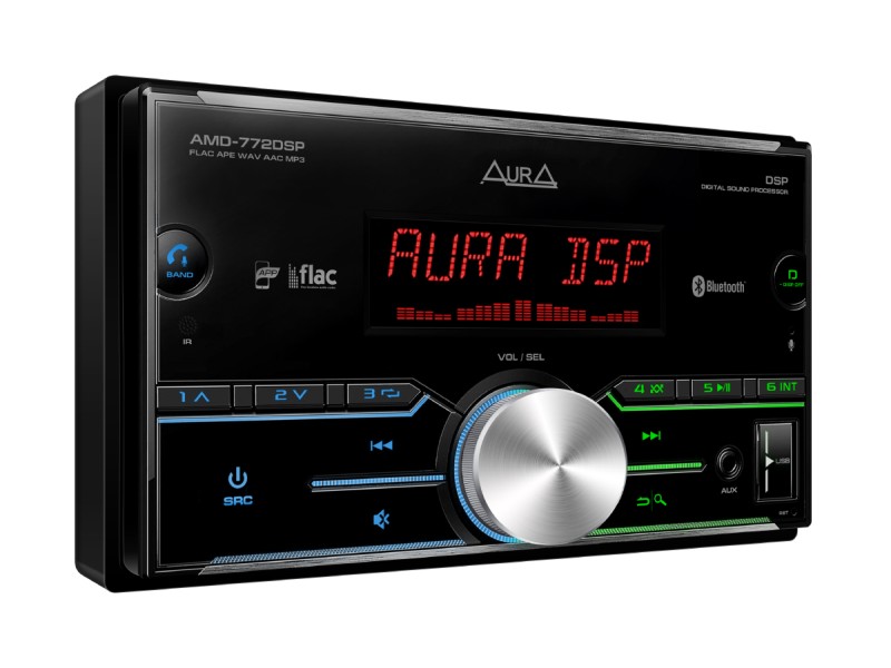 Автомобильный процессорный BT/USB/FM ресивер Aura AMD-772DSP 2DIN