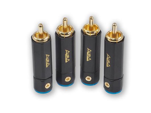 RCA коннектор Aura RCA-P613 6 мм вход, (4 шт)