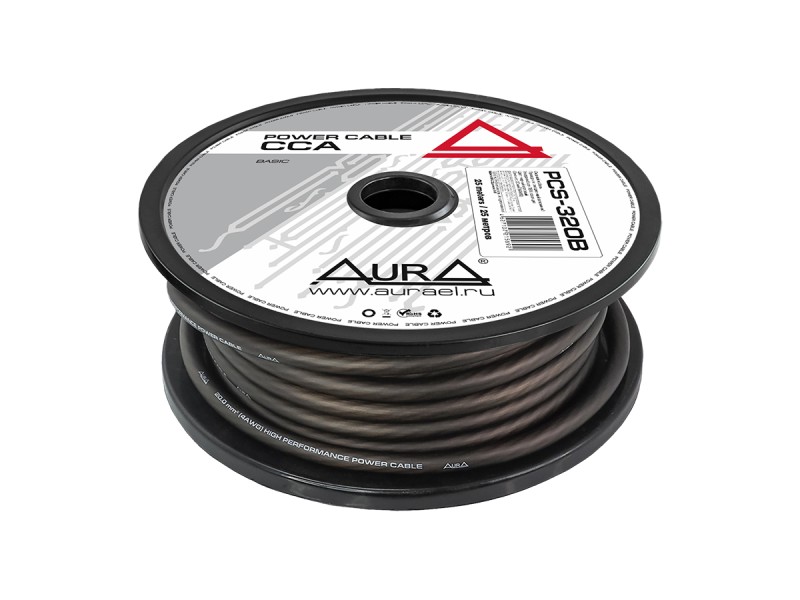 Кабель силовой черный 4 GA Aura PCS-320B