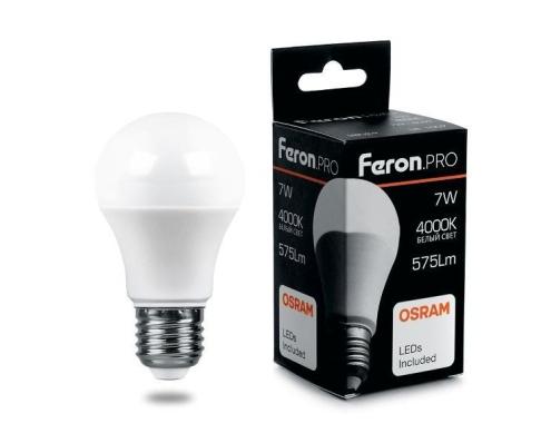 Feron.PRO ЛОН A60 E27 11W(965lm) 6400K 6K матовый 112x60 OSRAM LED LB-1011 38031