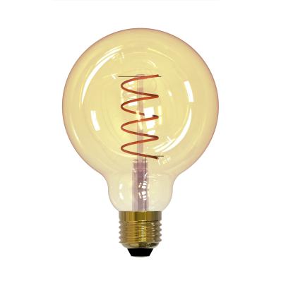 Uniel Vintage Шар G95 E27 4W(400lm) 2250K филамент золотистая 95x136 LED-G95-4W/GOLDEN/E27/CW