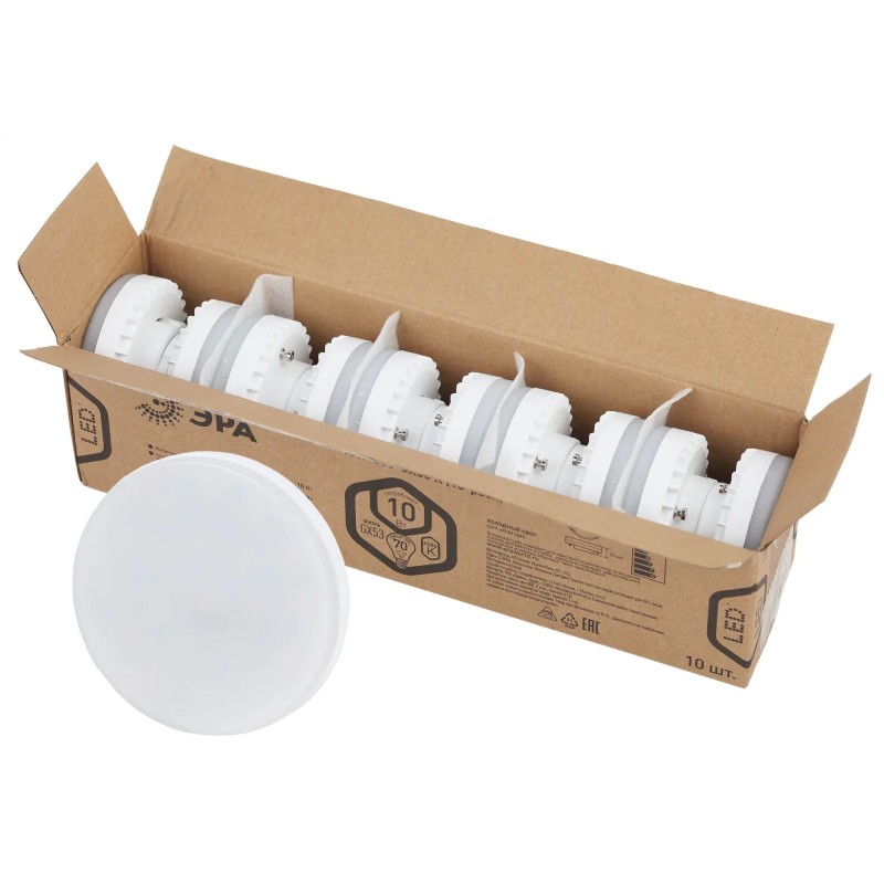 ЭРА ECO GX53 10W(800lm) 6500K 6K 27х75 LED-GX-10W-865-GX53 R (10-PACK) 5475