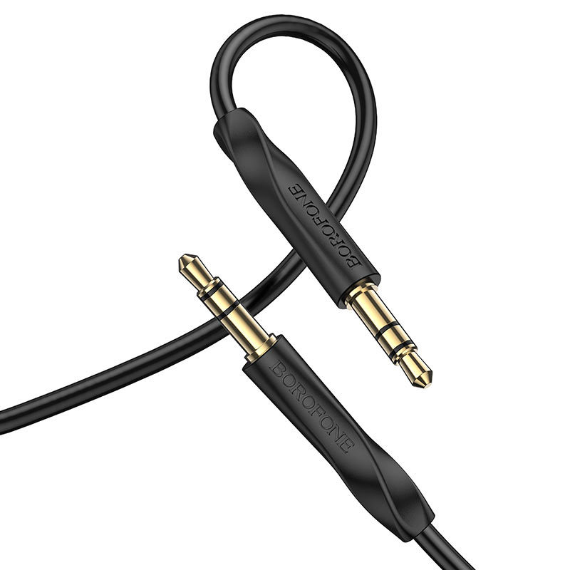 Кабель BOROFONE BL16 AUX аудио, 3.5 mm jack - 3.5 mm jack, 1m, Black