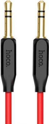 Кабель HOCO UPA11 AUX аудио, 3.5 mm jack - 3.5 mm jack, 1m, позолоченные контакты, Black