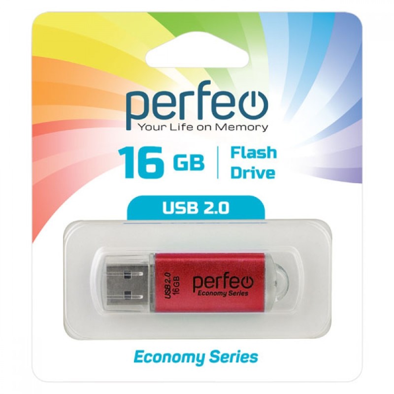 Perfeo USB 16GB E01 Red economy series