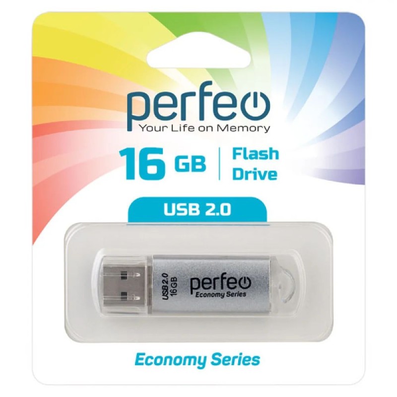 Perfeo USB 16GB E01 Silver economy series