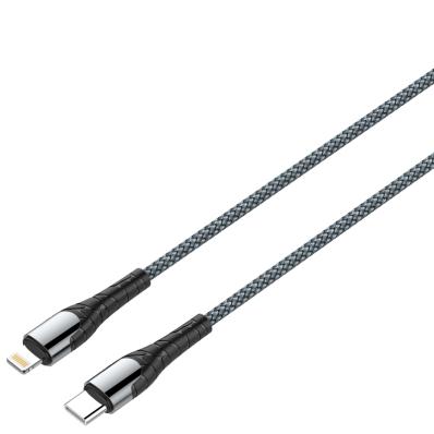 Кабель LDNIO LC111, USB кабель PD:Type-C--Lightning, 1m, 30W, медь:110 жил, Нейлоновая оплетка, Gray