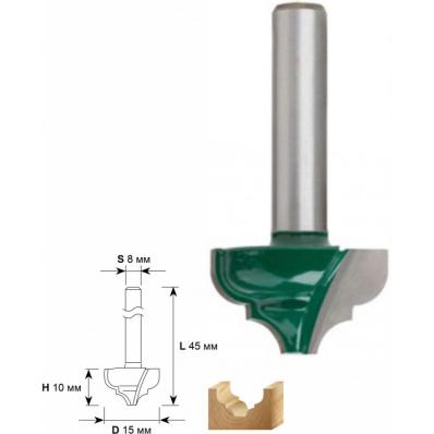 Фреза пазовая фасонная DхHхL=15х10х45(У)