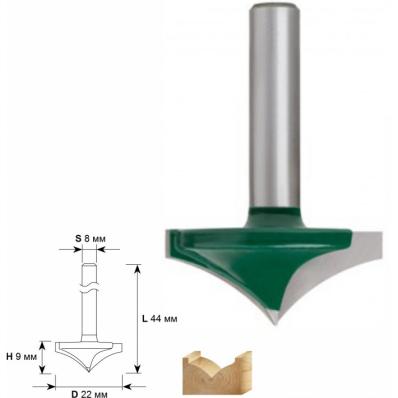 Фреза пазовая фасонная DхHхL=22х9х44(У)