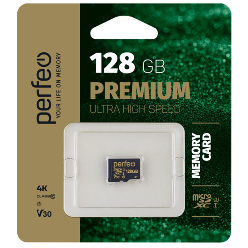 Карта памяти Perfeo microSDXC128GB High-Capacity (Class 10) UHS-3 V30 без адаптера