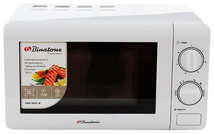 Микроволновая печь BINATONE FMO 2030 W белый, 20л, 700Вт