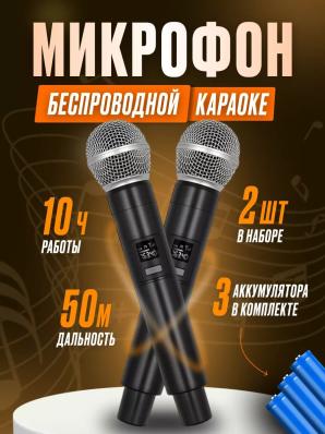 Беспроводные микрофны для караоке 2шт