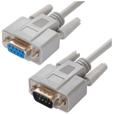 Удлинитель Greenconnect 1.5m 0-модемный COM, DB9/DB9 9M/9F, серый, 30 AWG