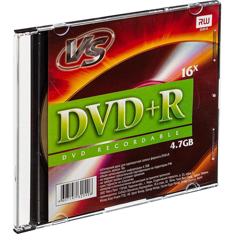 Диск VS DVD+R 4.7 Gb 16x Slim/5