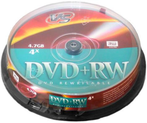 Диск VS DVD+RW 4.7 Gb 4x Cake box/25