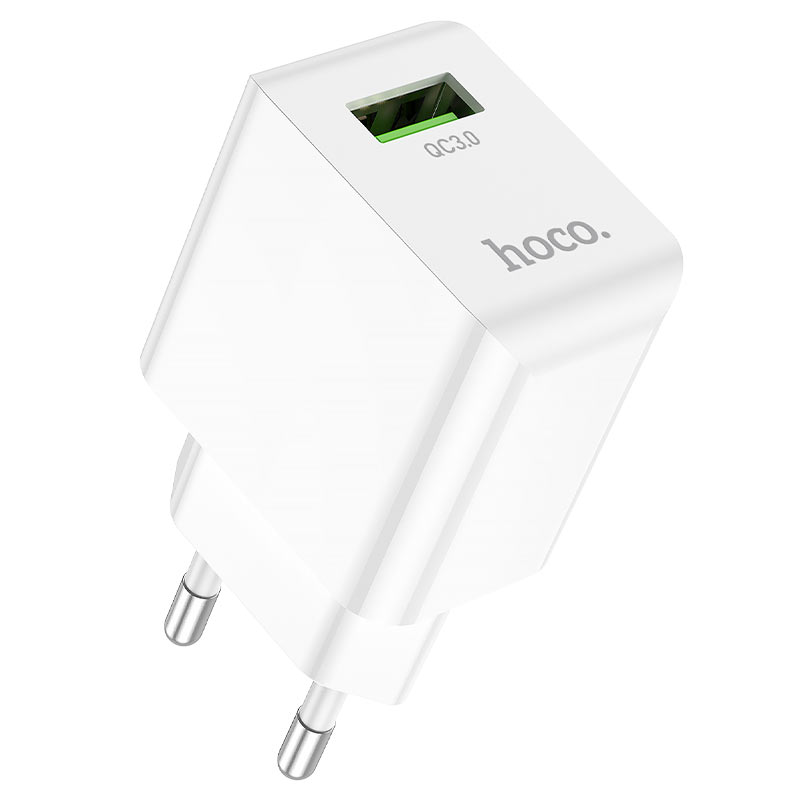 Сетевое зарядное устройство HOCO C98A Proton 1xUSB с Кабелем USB - Type-C, 3.0A, 18W, белый