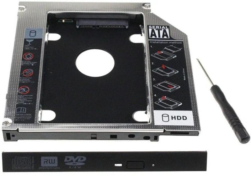 Салазки 9.5 мм для второго жёсткого диска SSD HDD вместо CD DVD привода ноутбука