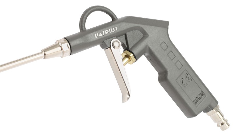 Пистолет продувочный PATRIOT GN 60B-83G с удлиненным соплом, 400 л/мин. сопло 200 мм. быстросъем.