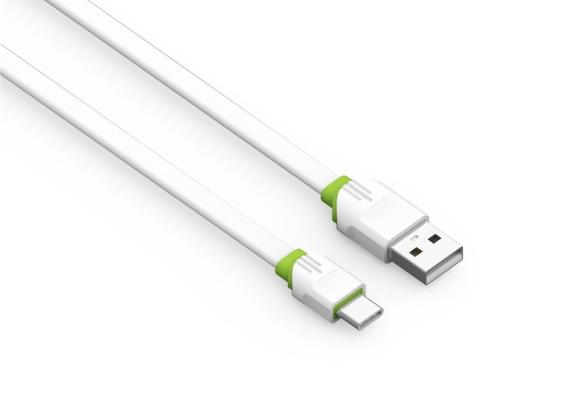 Кабель LDNIO LS34 USB кабель Type-C, 1m, 2.4A, медь: 86 жил, White