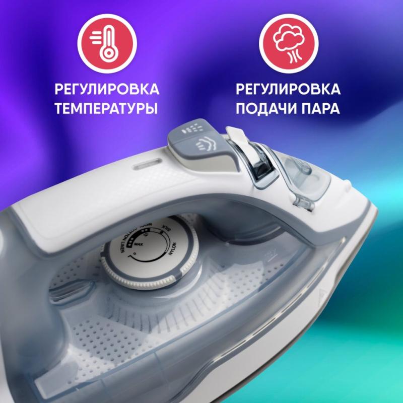 Утюг WILLMARK SI-2267CB бело-серый, 2200Вт