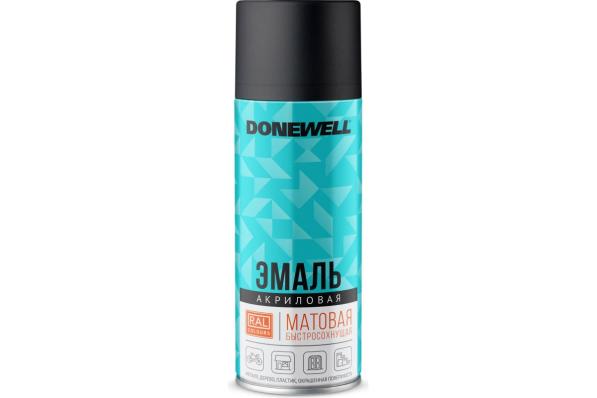 Эмаль аэроз. акриловая черная матовая RAL9005 520мл Donewell DW-A9005M