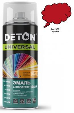 Эмаль аэрозоль DETON Universal 520мл алкид атмосферост. RAL3001 КРАСНАЯ арт.DTN-A46798