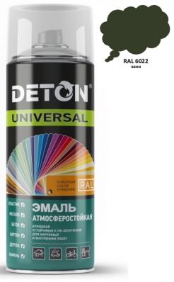 Эмаль аэрозоль DETON Universal 520мл алкид атмосферост. RAL6022 ХАКИ арт.DTN-A46797