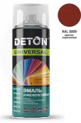 Эмаль аэрозоль DETON Universal 520мл алкид атмосферост. RAL3009 КРАСНО-КОРИЧНЕВАЯ арт.DTN-A70884