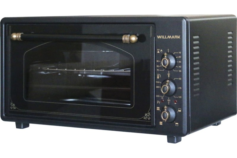 Духовка электрическая WILLMARK WOF-485BLG ретро черный
