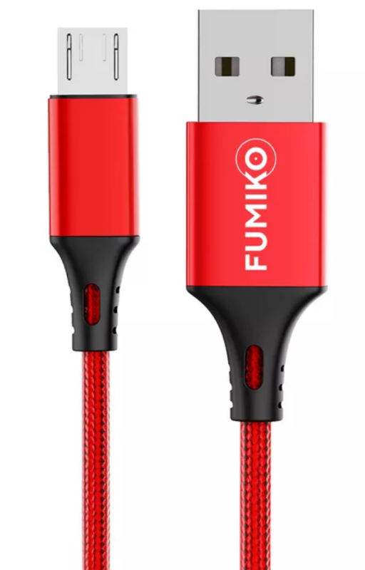 Кабель FUMIKO CA08 Micro USB 2.4A в оплетке красный 1 м